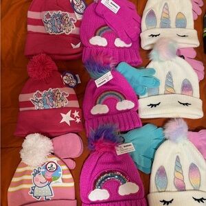 Colorful Kids' Winter Hats and Gloves Set